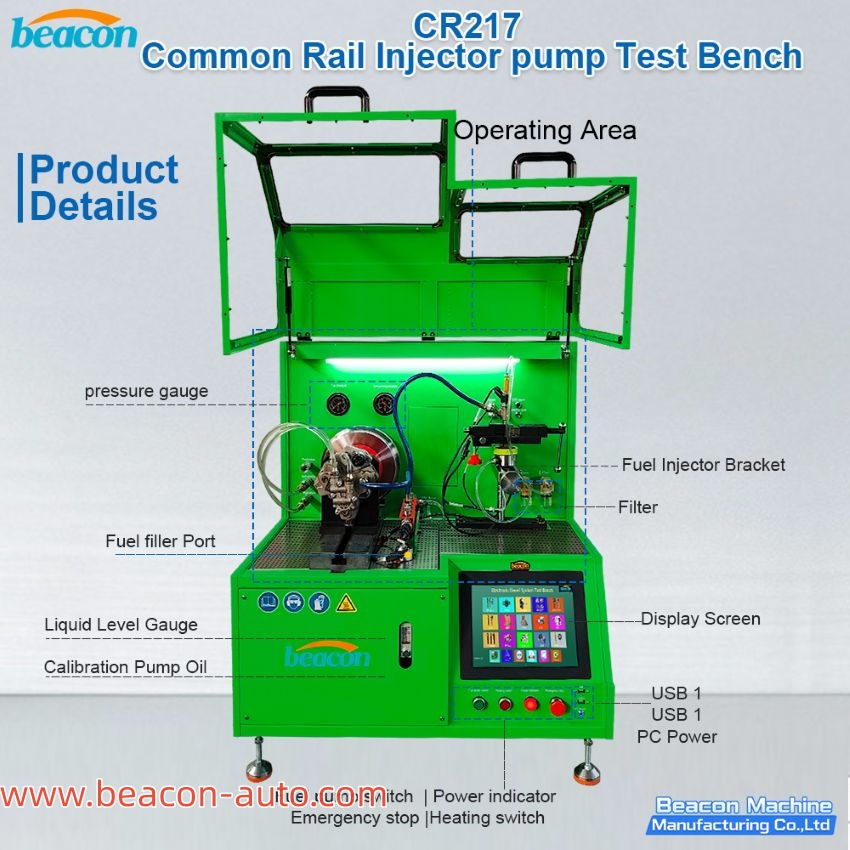 details of CR217 common rail njector pump test bench 