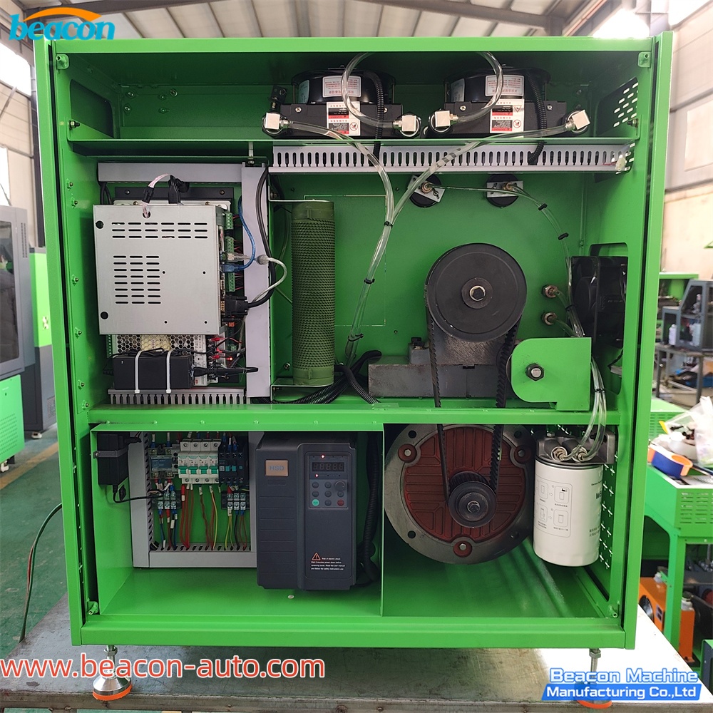 behind side of C217 common rail injector pump test bench 