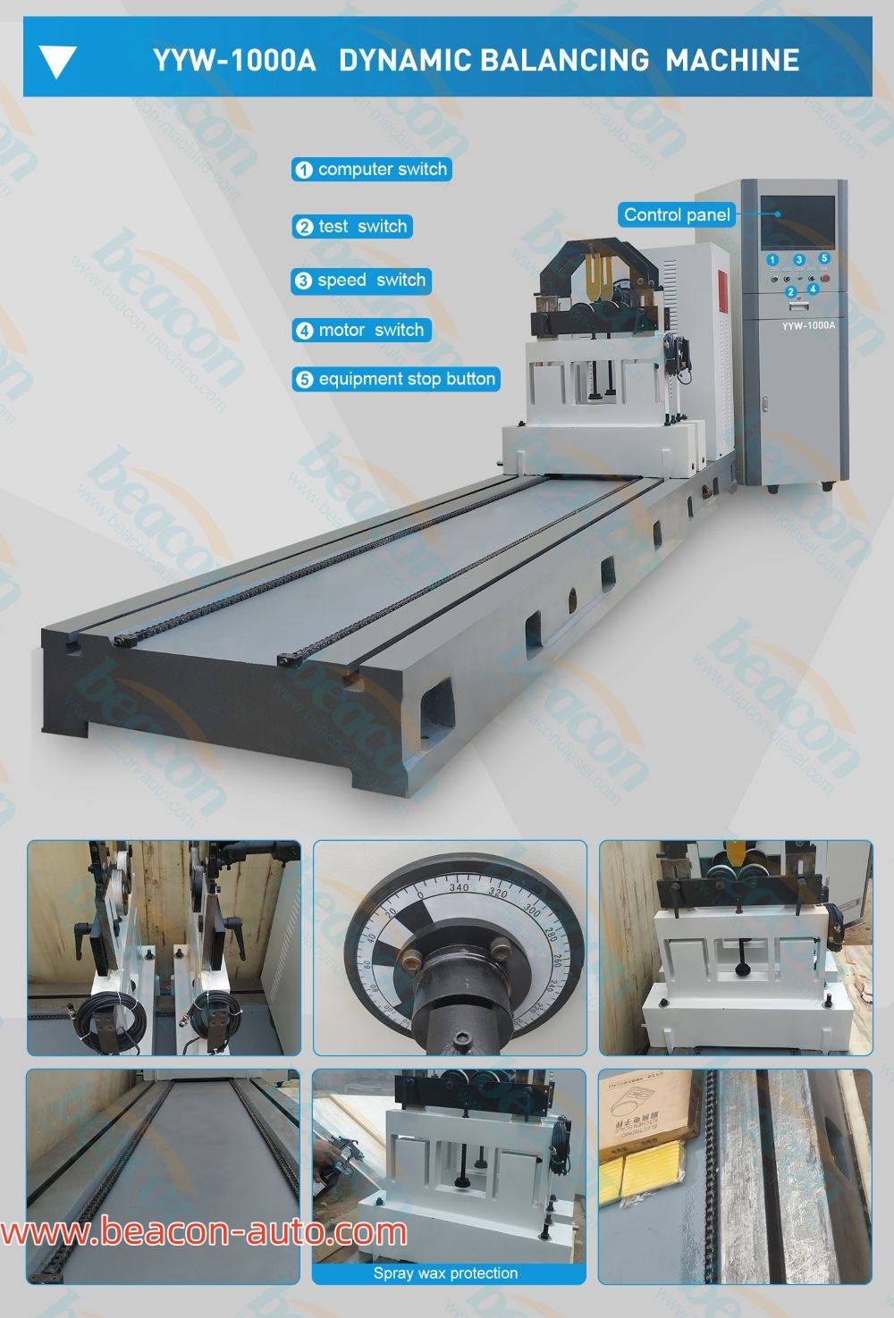 DETAILS OF YYW-1000A High Precision Dynamic Marine Propeller Rotor Balance Hard Bearing Balancing Machine