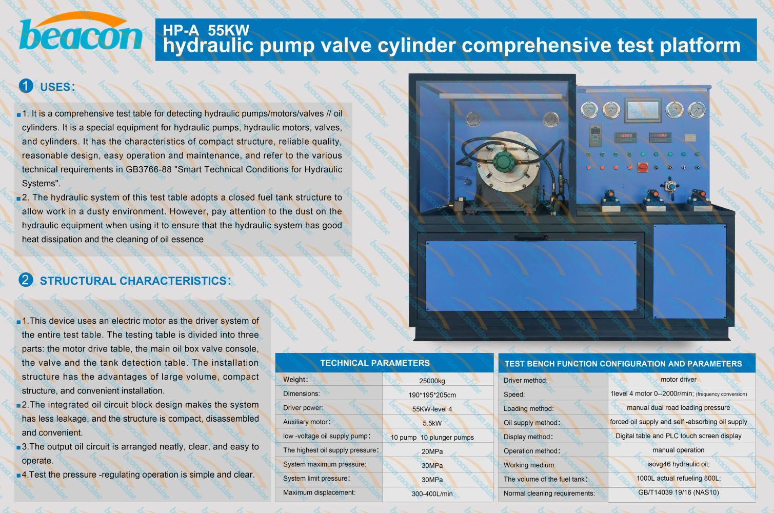 introduction of HP-A Hydraulic Pump Test Bench