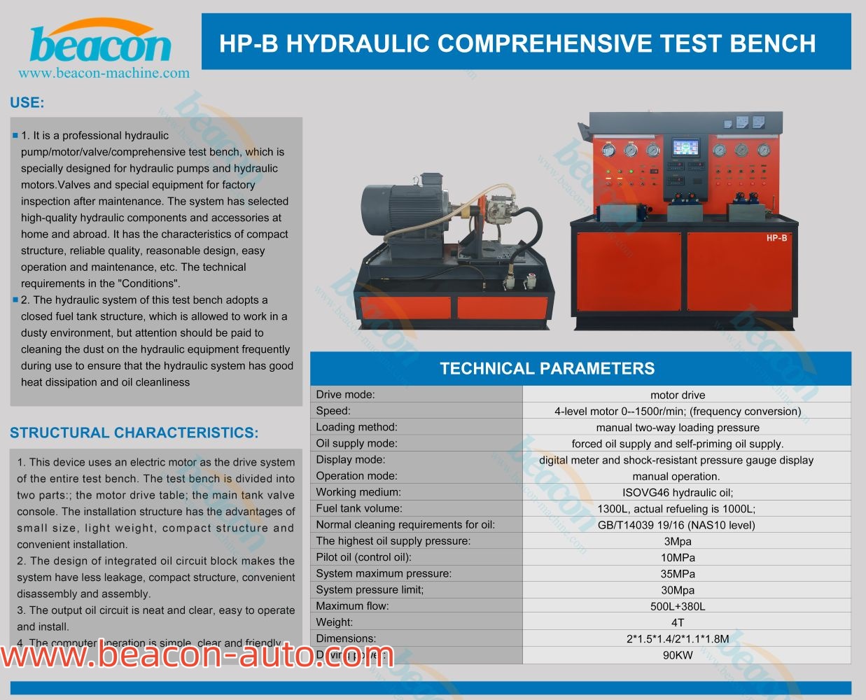 introduction of HP-B Hydraulic Pump Motor Valve Test Bench